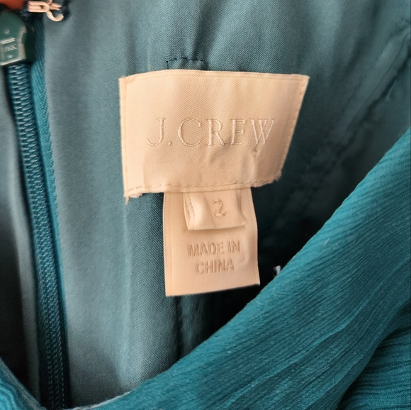 J. Crew bridesmaid dress, dark teal color, size 2 - Picture 2 of 2